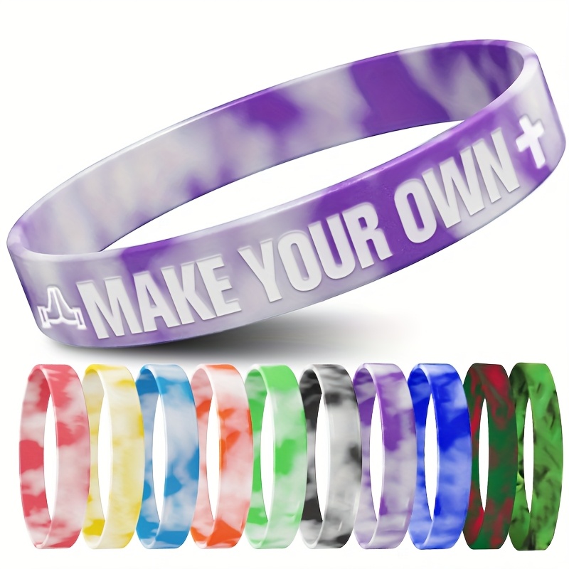 163pcs Silicone Bracelets with Religious Patterns